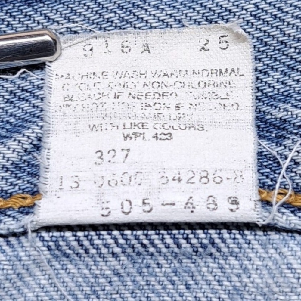 Levi's 505 Straight Leg Jeans Men 36x32 Light Blue Good Raw Hem Made in USA - Picture 4 of 16